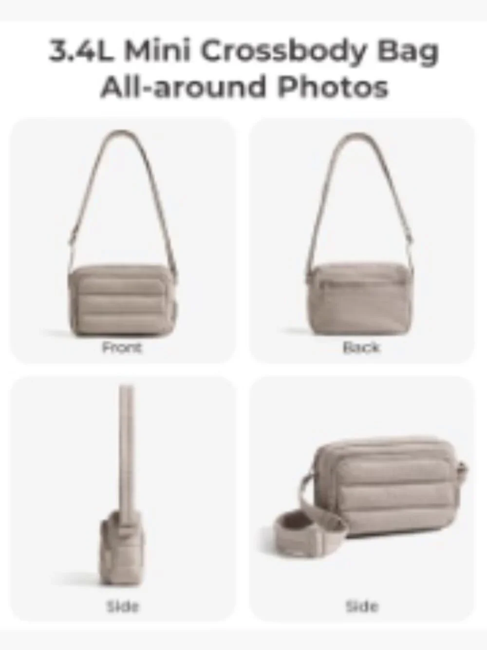 Puffer Crossbody Bag for Women RFID Blocking Slots Adjustable Strap Travel Purse